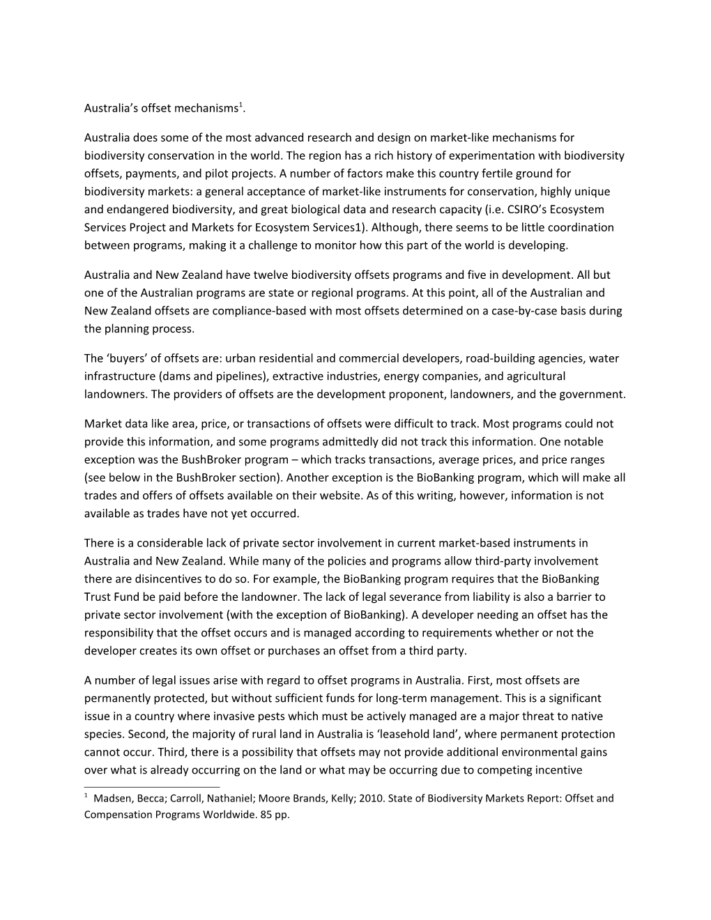 Australia S Offset Mechanisms 1