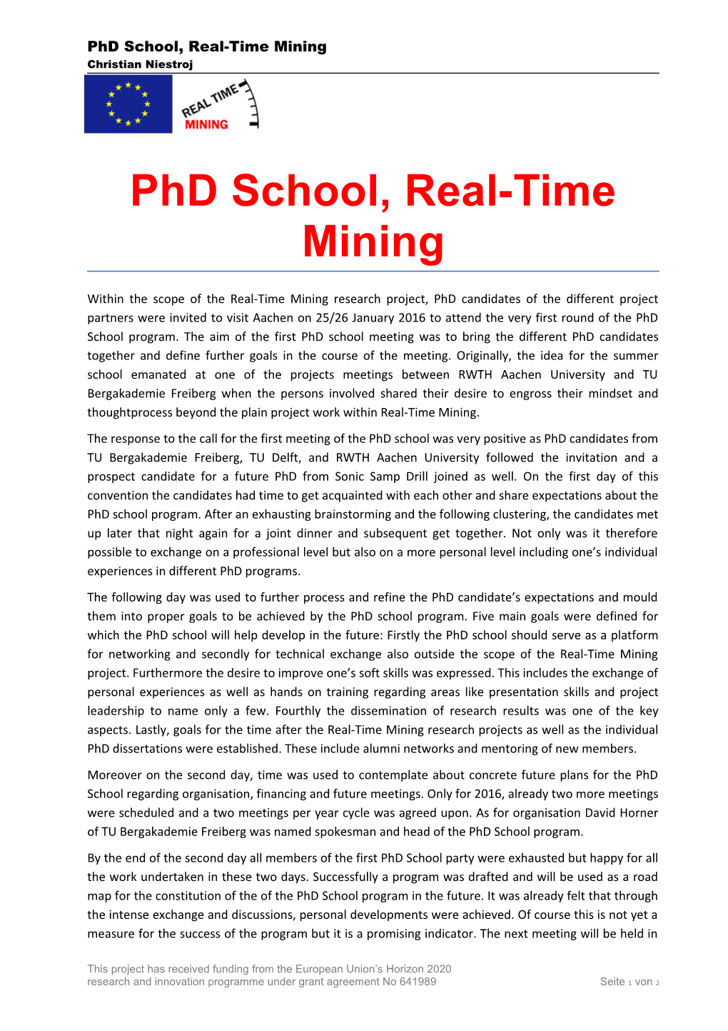 Phd School Real Time Mining