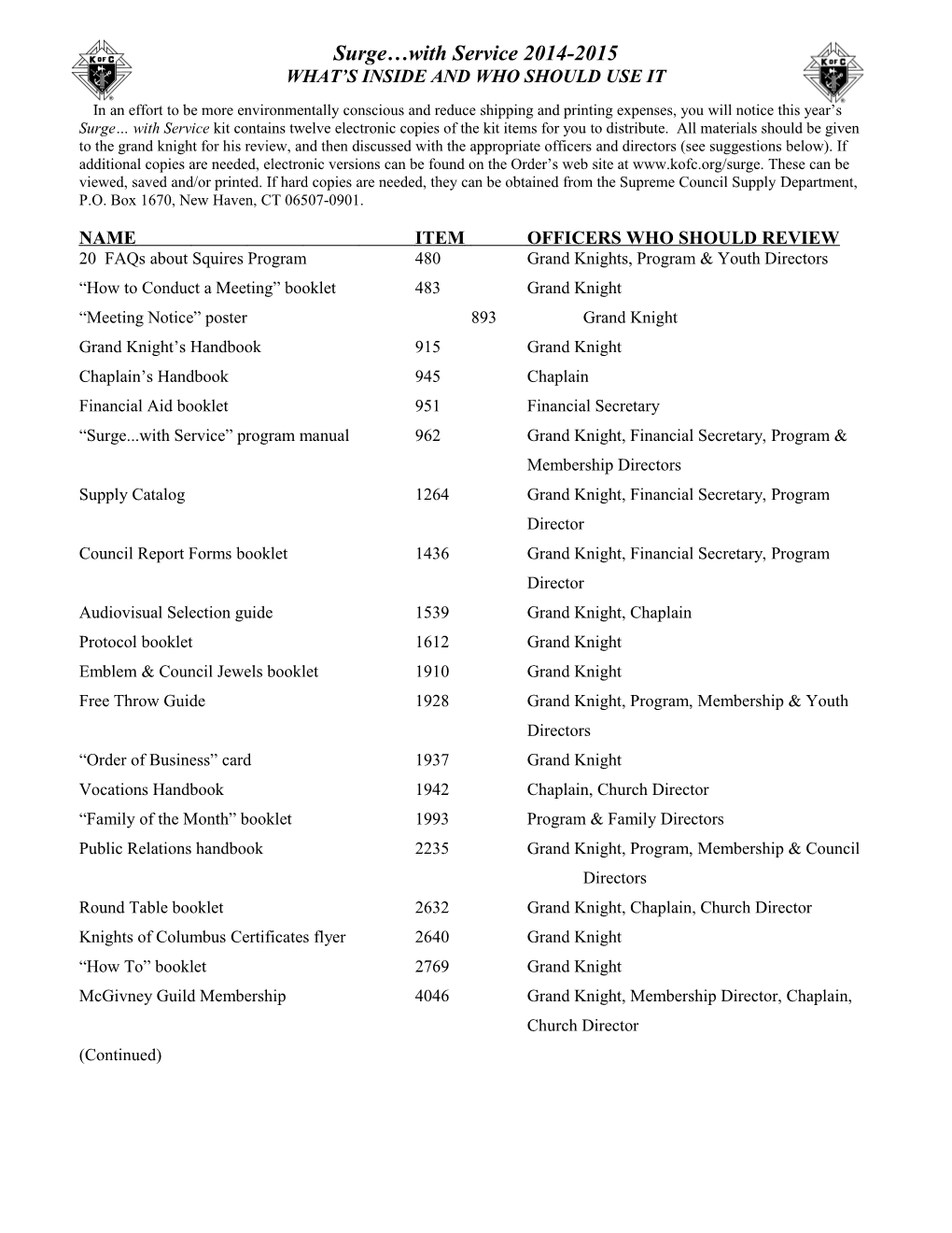 Surge with Service 2004-2005