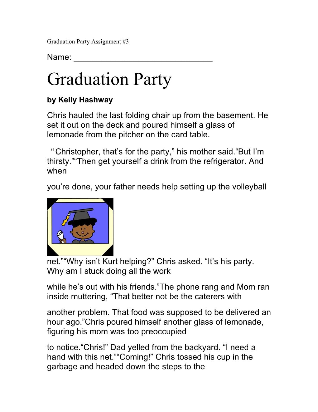 Graduation Party Assignment #3