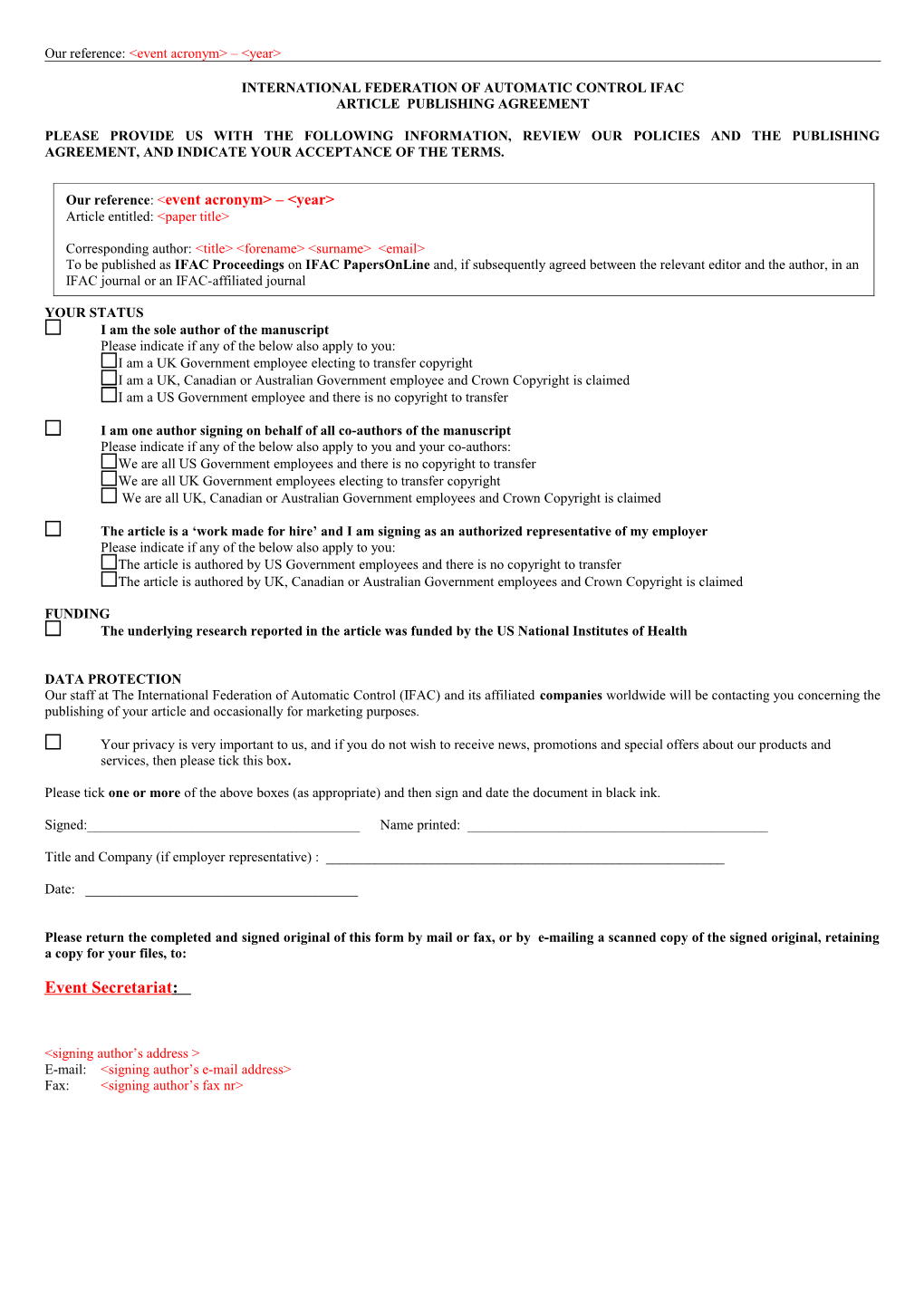 Our Reference: Journal Code + Ms No