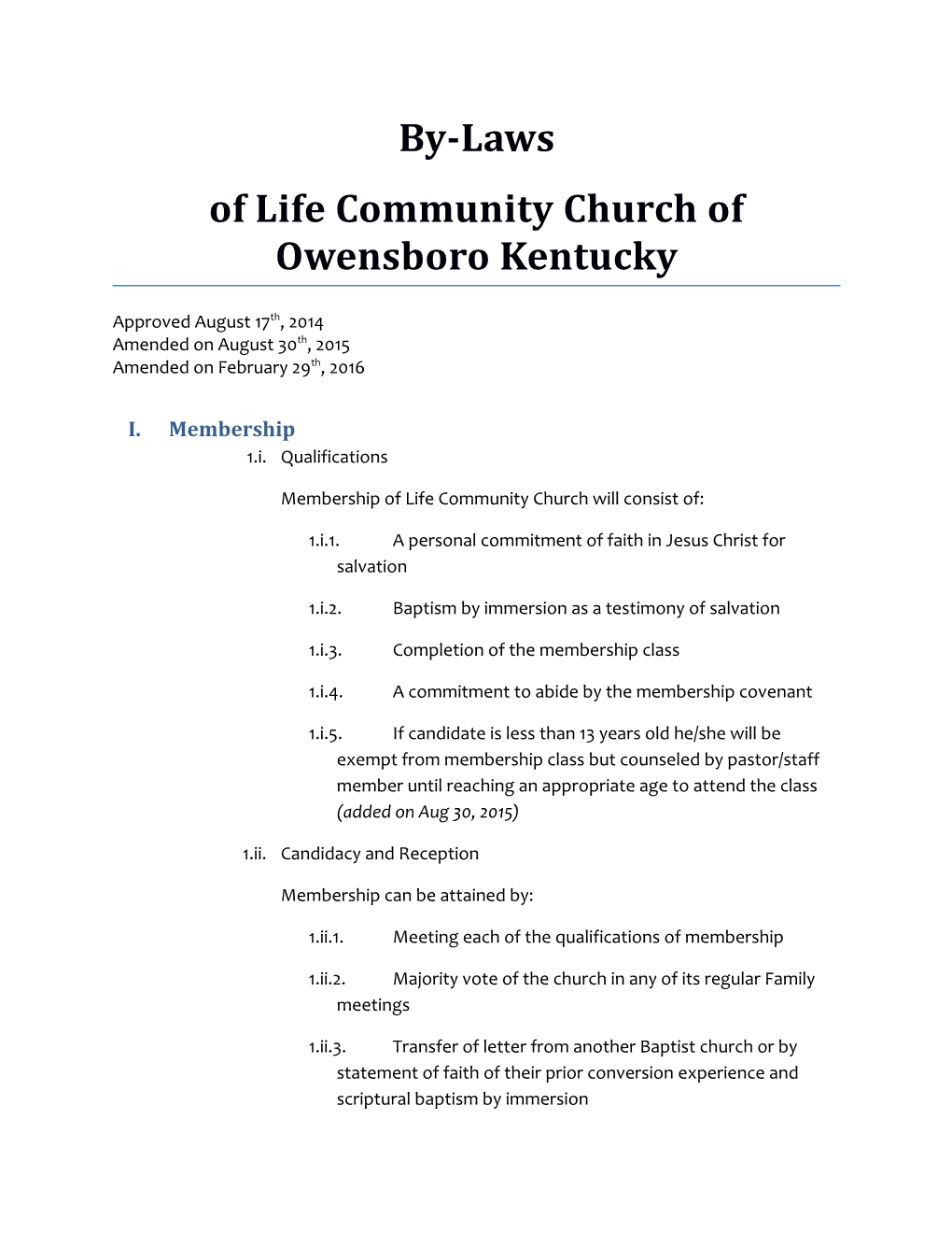 Of Life Community Church of Owensboro Kentucky