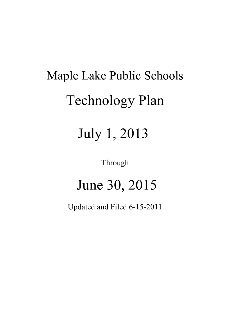 Maple Lake Public Schools