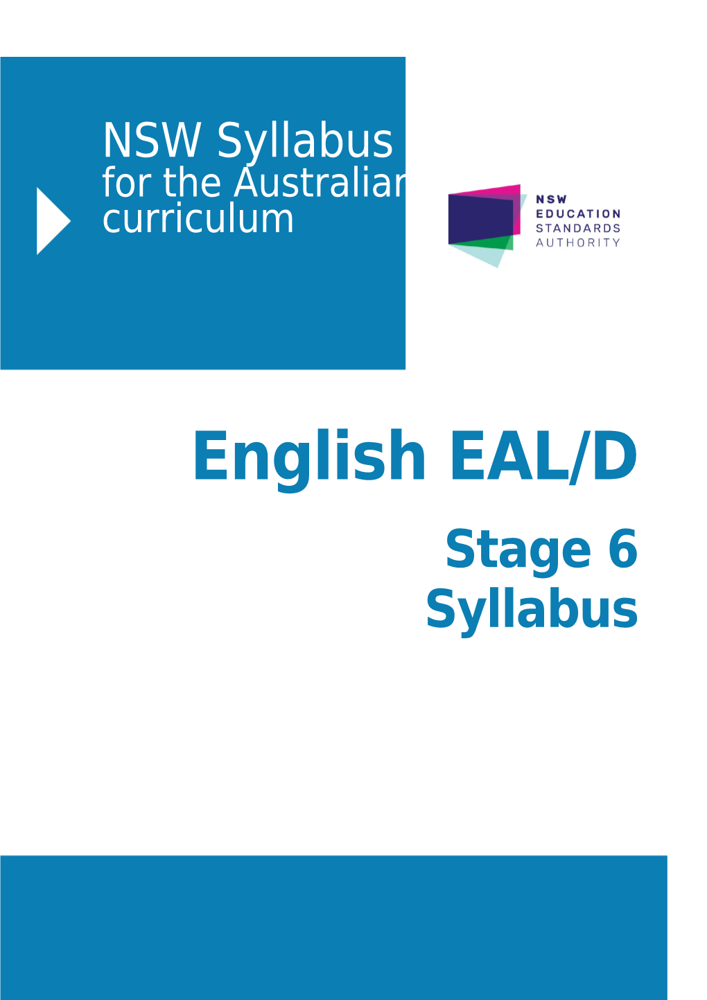 English EAL/D Stage 6 Syllabus 2017