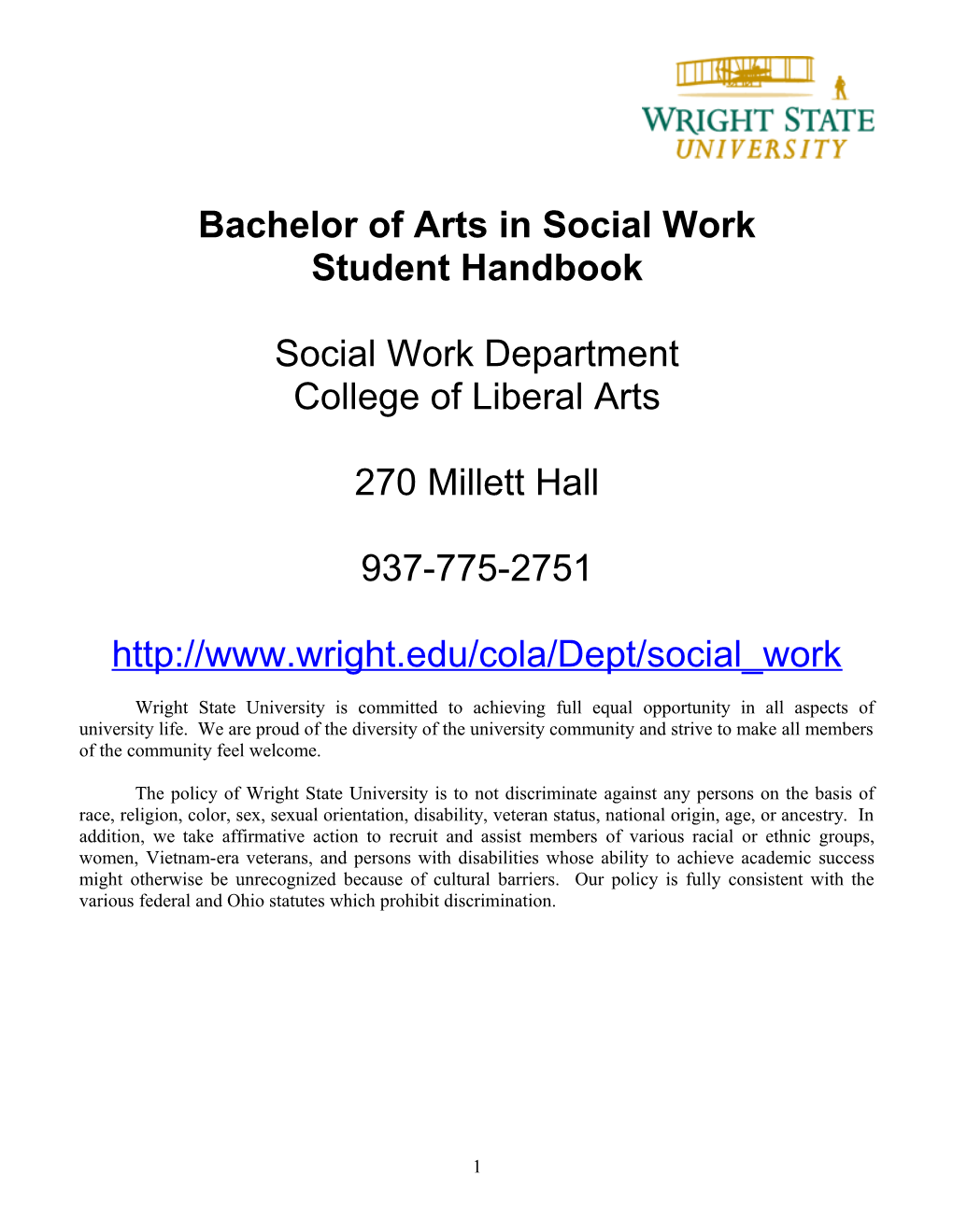 Bachelor of Arts in Social Work