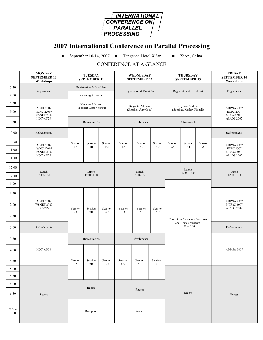 2007 International Conference on Parallel Processing