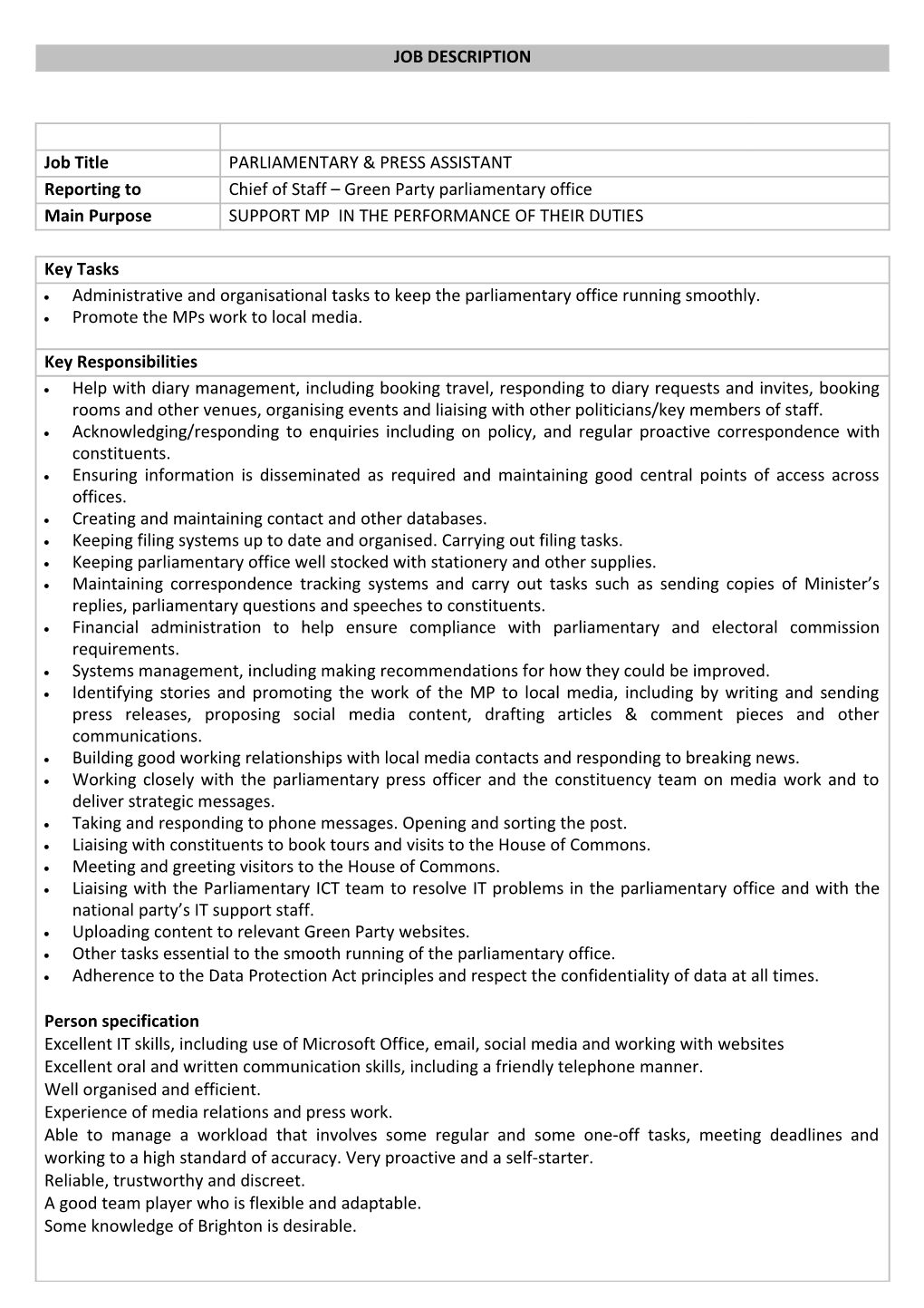 Administrative and Organisational Tasks to Keep the Parliamentary Office Running Smoothly