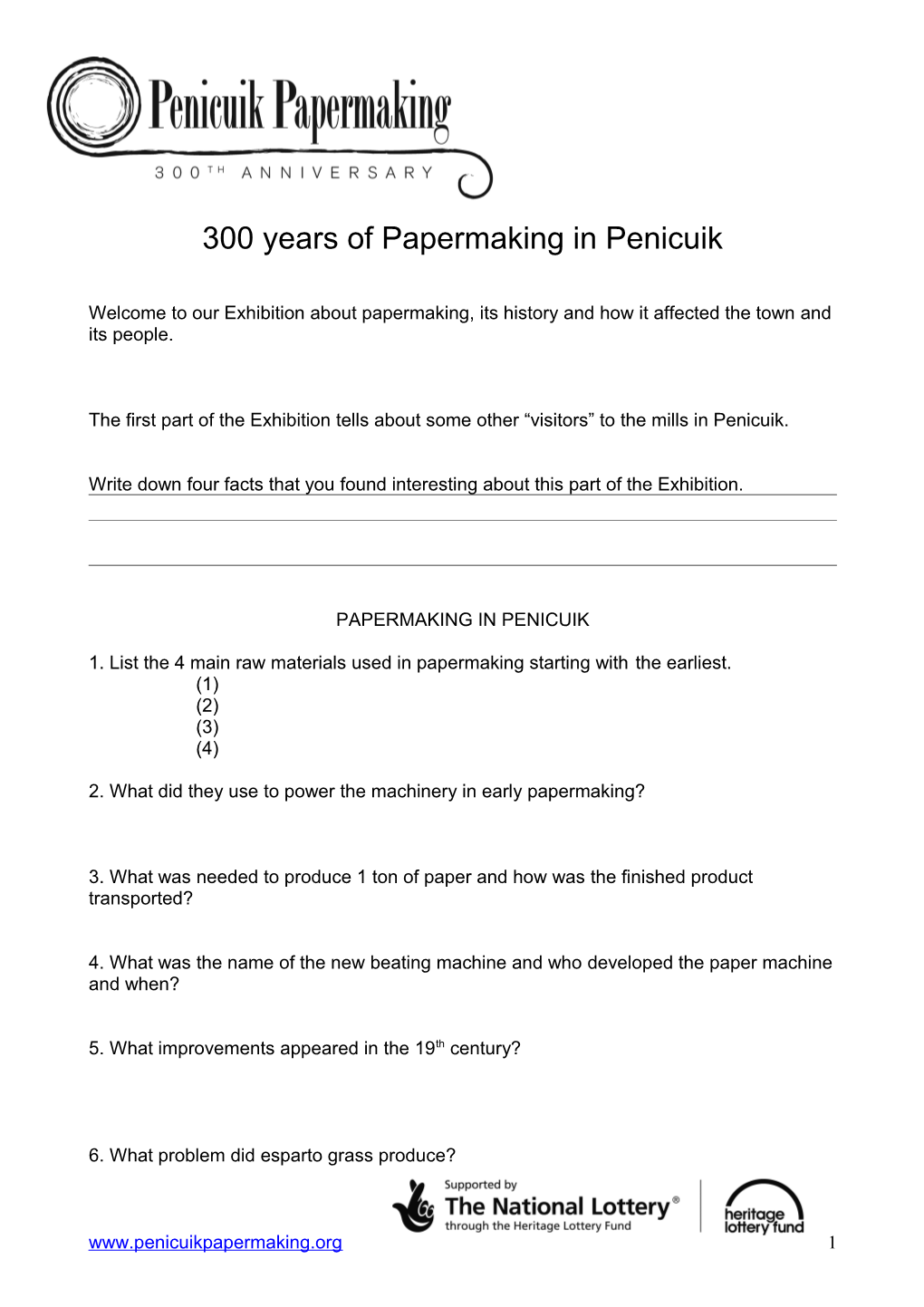 300 Years of Papermaking in Penicuik