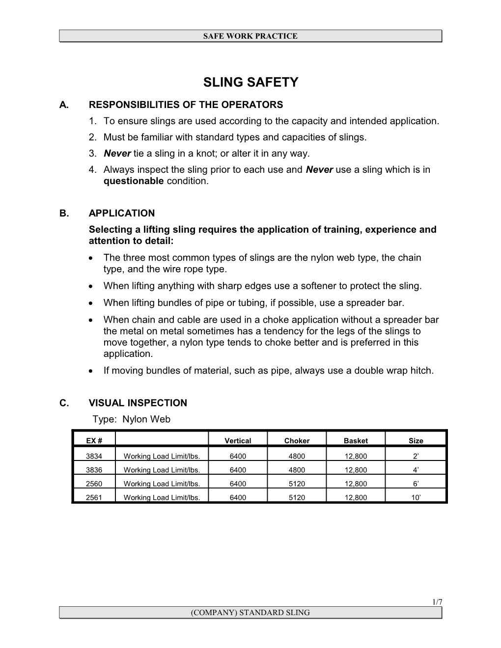 A. Responsibilities of the Operators