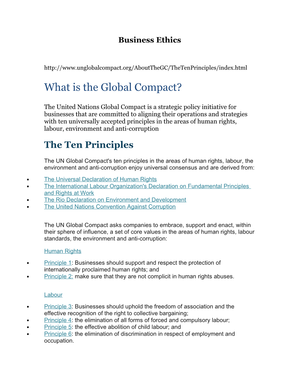 What Is the Global Compact?