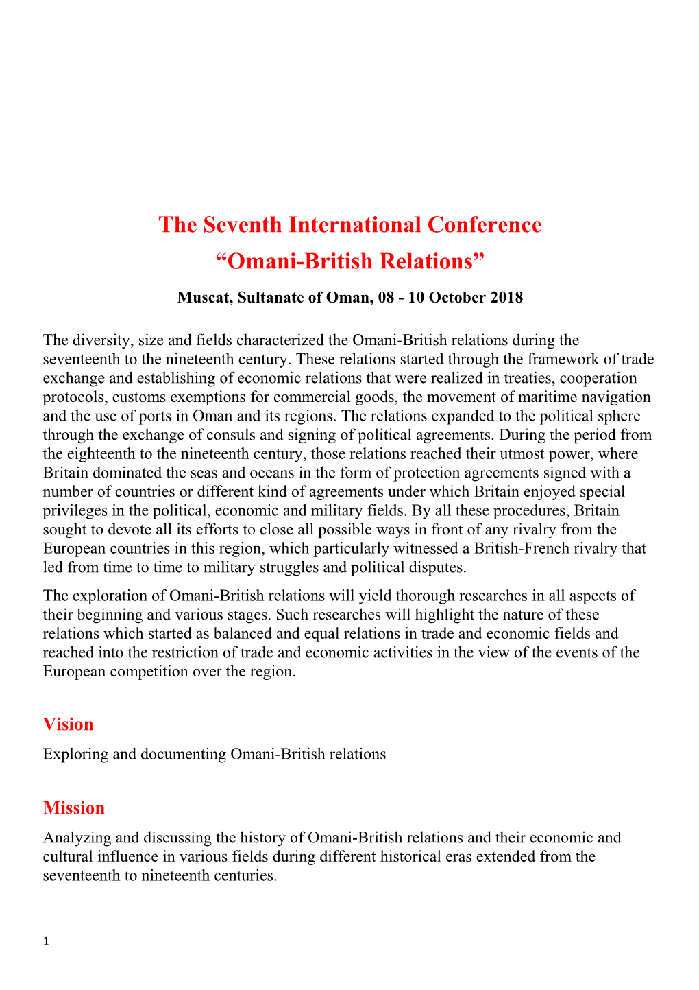 The Seventh International Conference