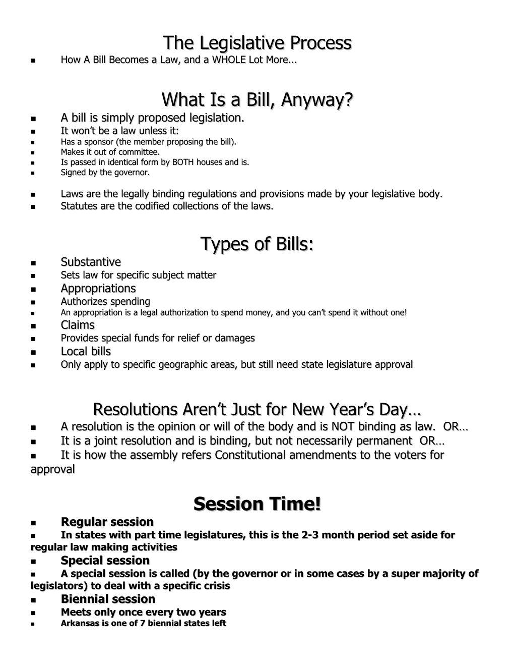 The Legislative Process