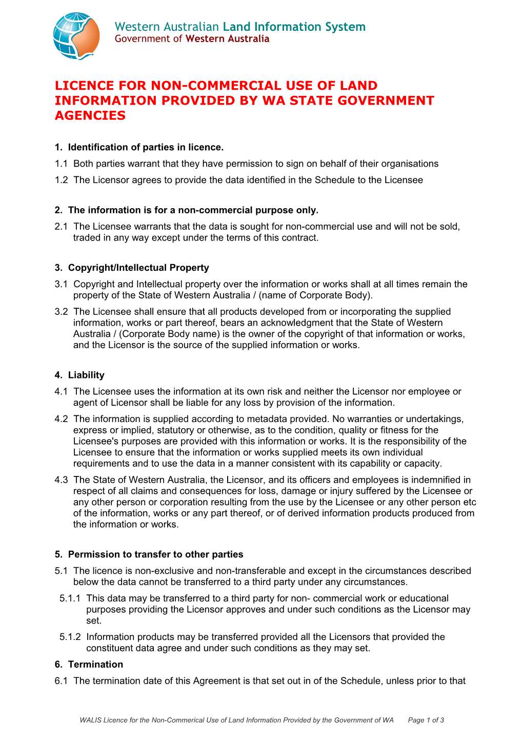 Licence for Non-Commercial Use