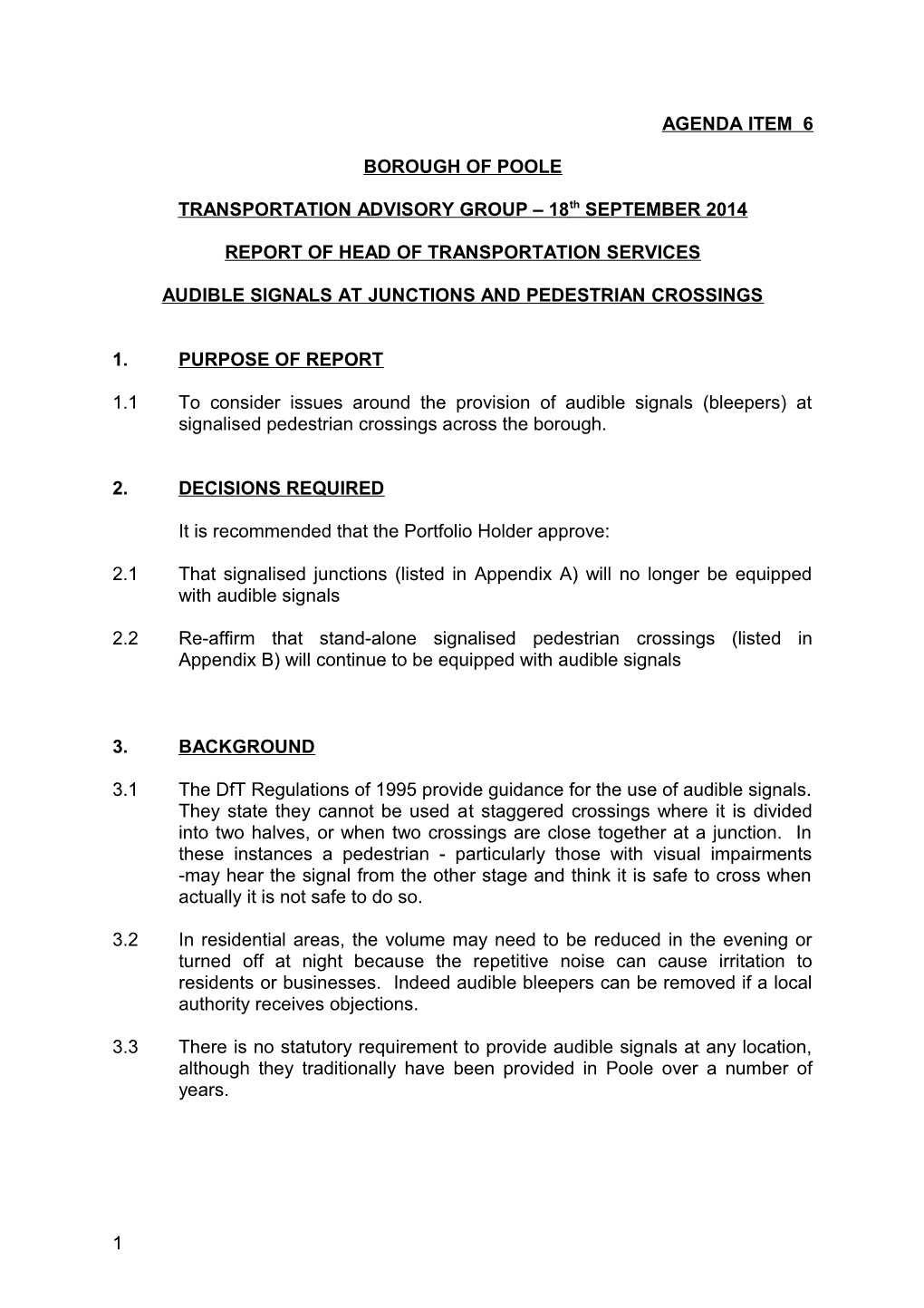 Report of Head of Transportation Services