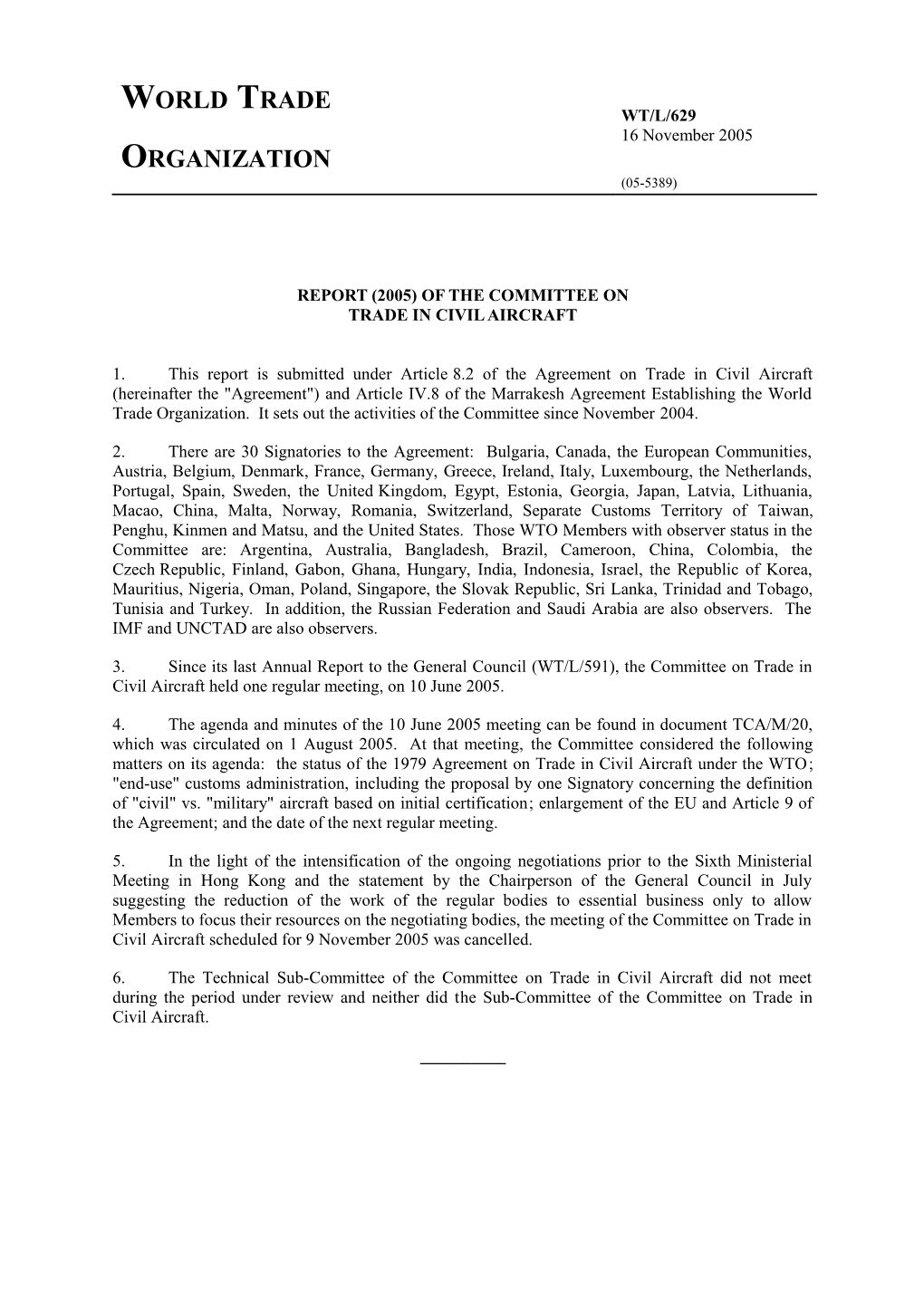 Report (2005) of the Committee On