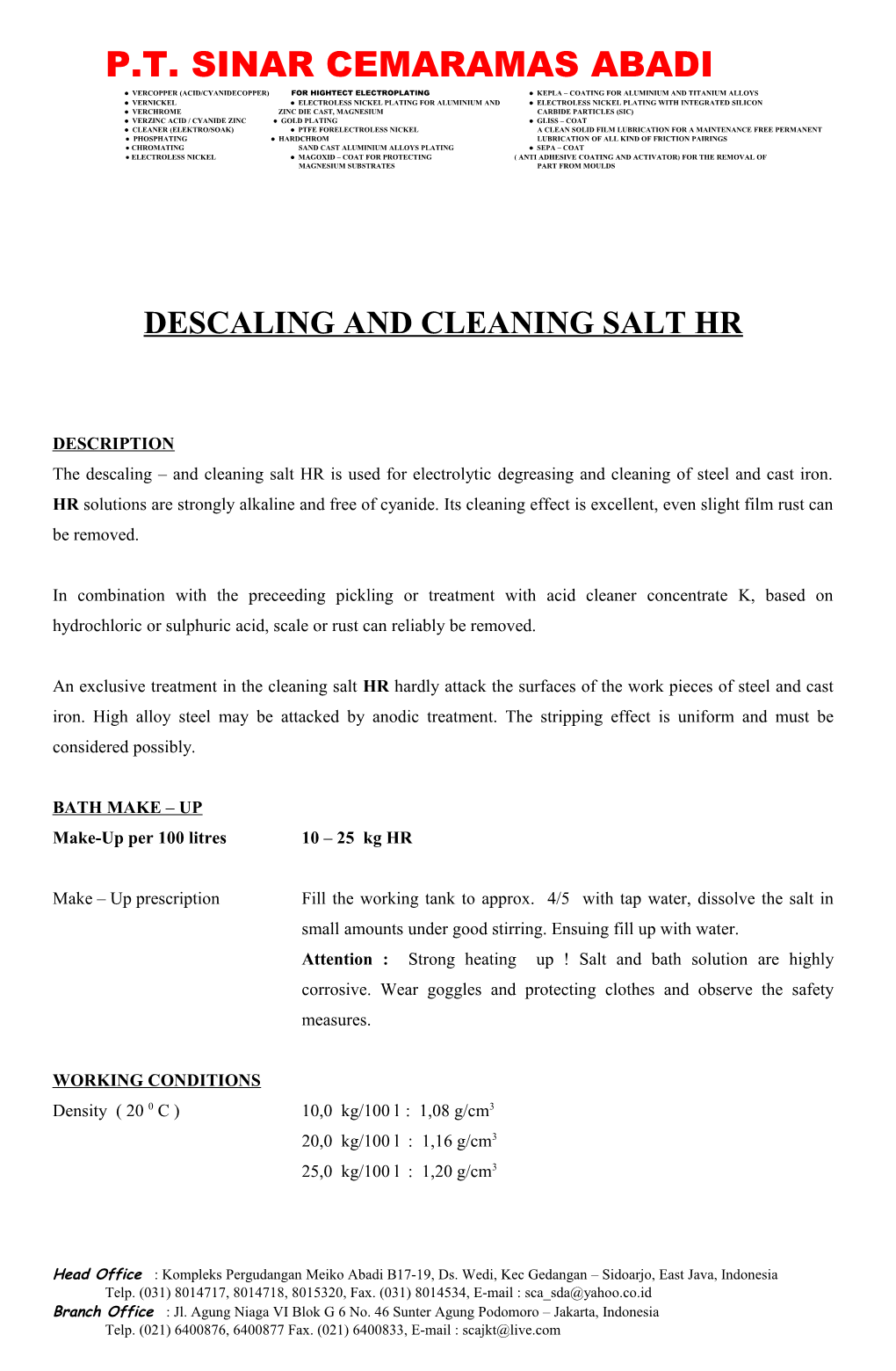 Descaling and Cleaning Salt Hr