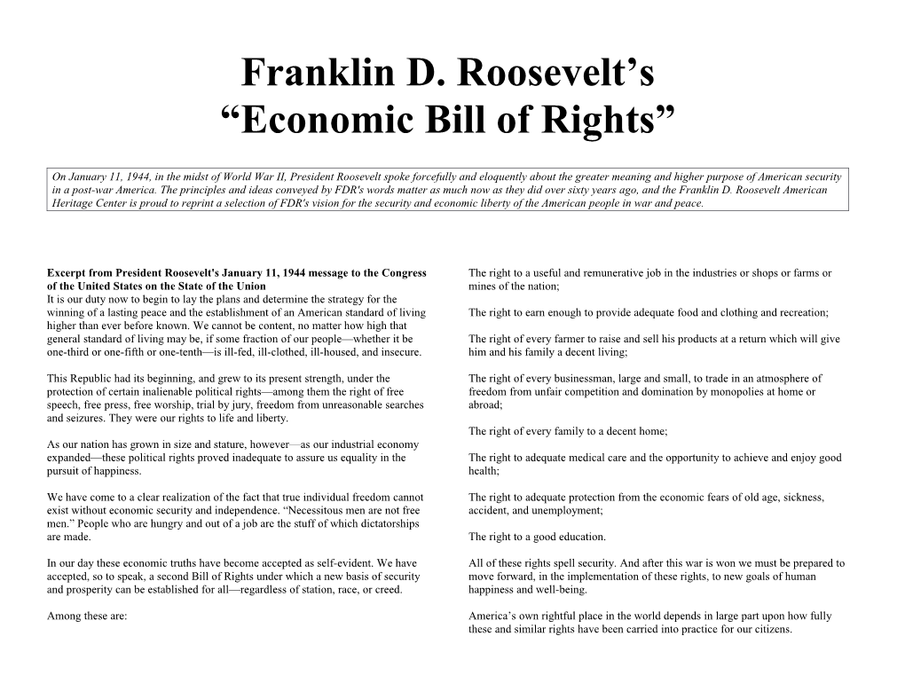 Franklin D. Roosevelt S