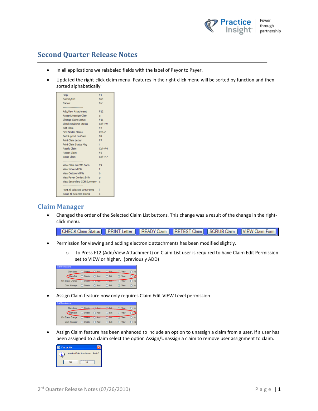 Second Quarter Release Notes