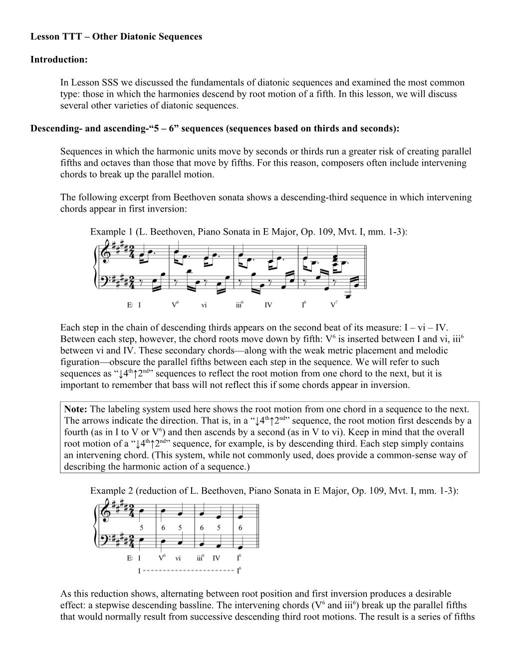 Lesson SSS: Diatonic Sequences