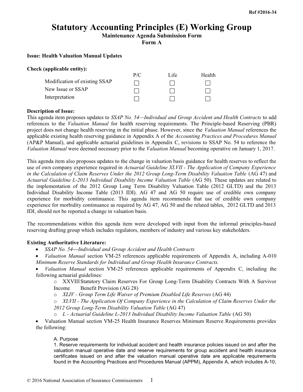 Statutory Accounting Principles Working Group s7