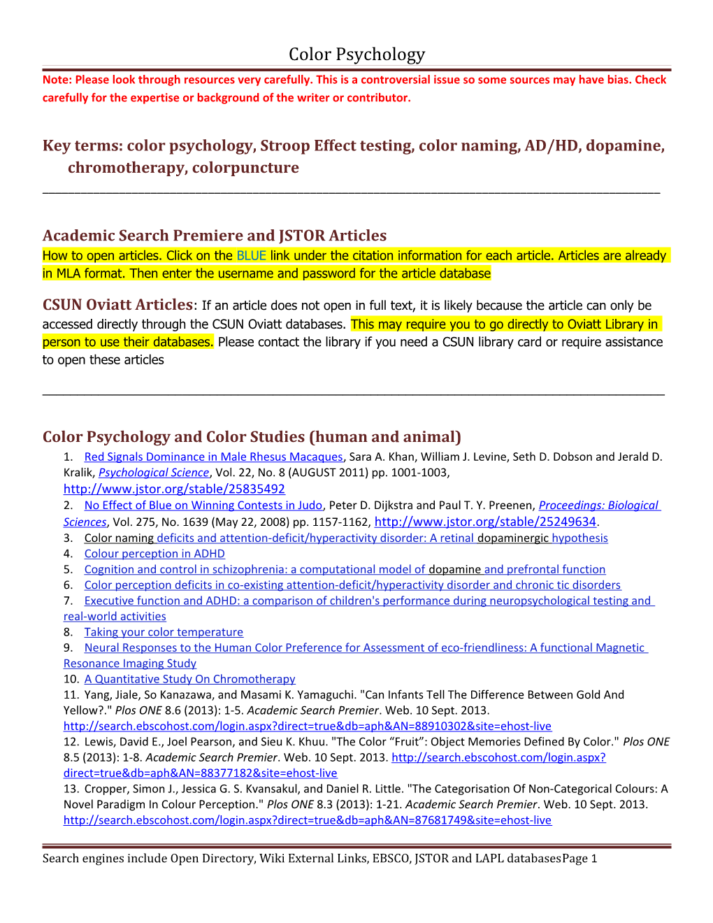 Academic Search Premiere and JSTOR Articles