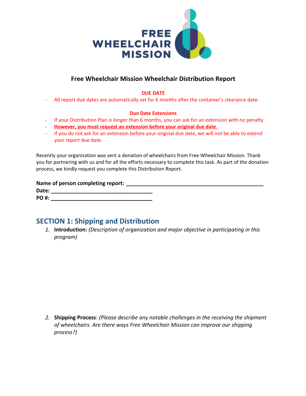Free Wheelchair Mission Wheelchair Distribution Report