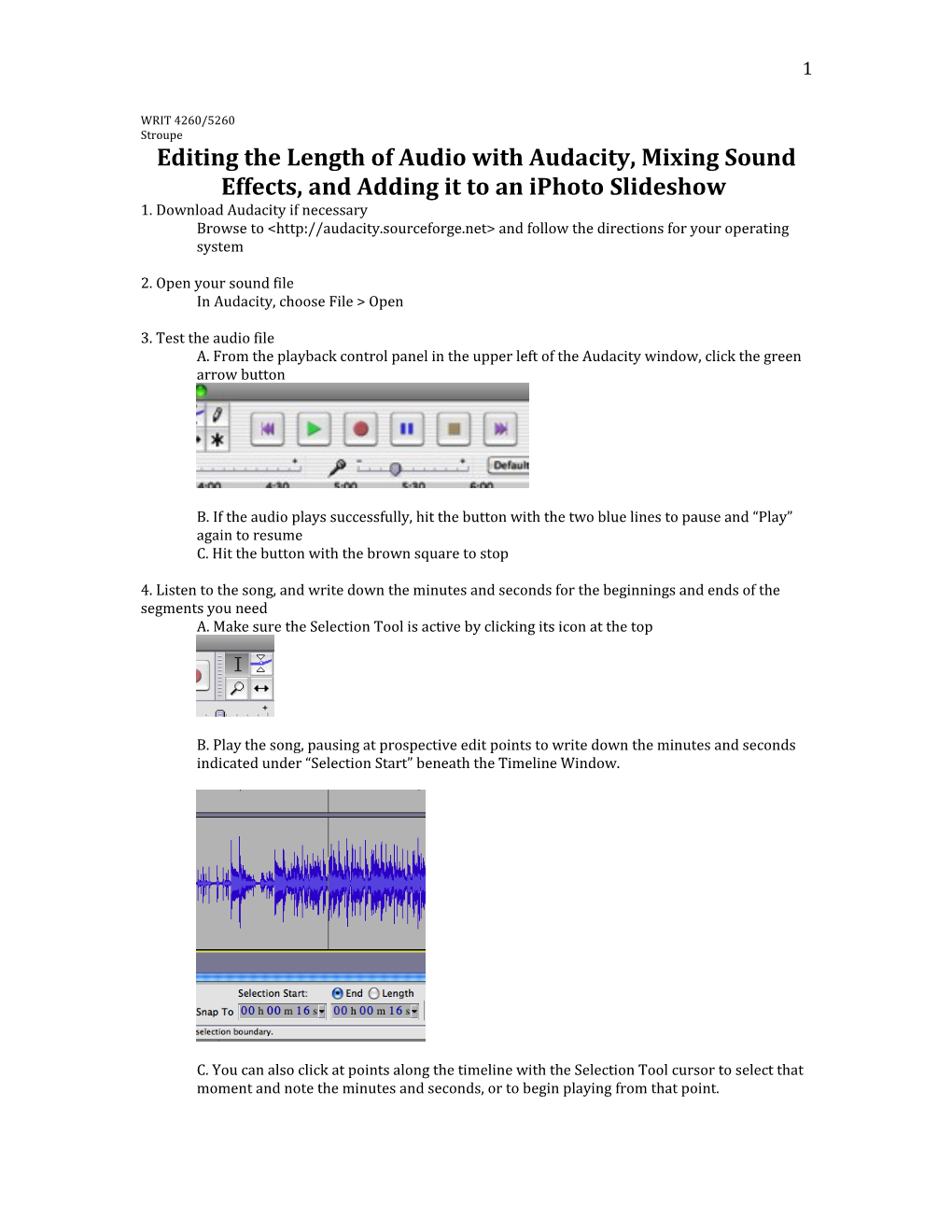 Editing the Length of Audio with Audacity, Mixing Sound Effects, and Adding It to an Iphoto