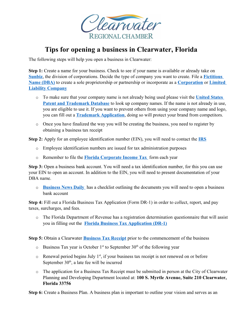 Tips for Opening a Business in Clearwater, Florida