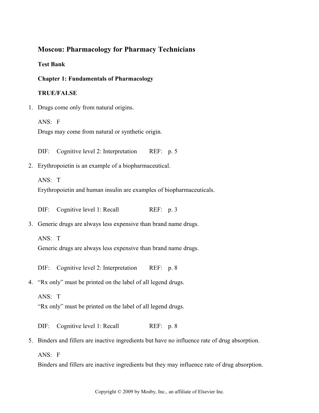 Moscou: Pharmacology for Pharmacy Technicians