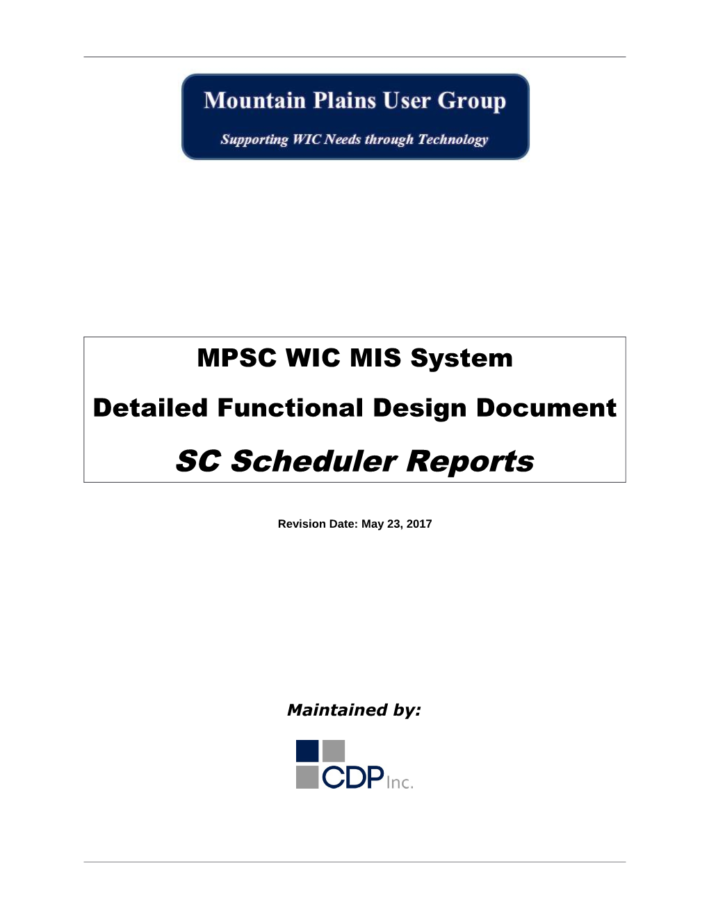 SC Scheduler Reports