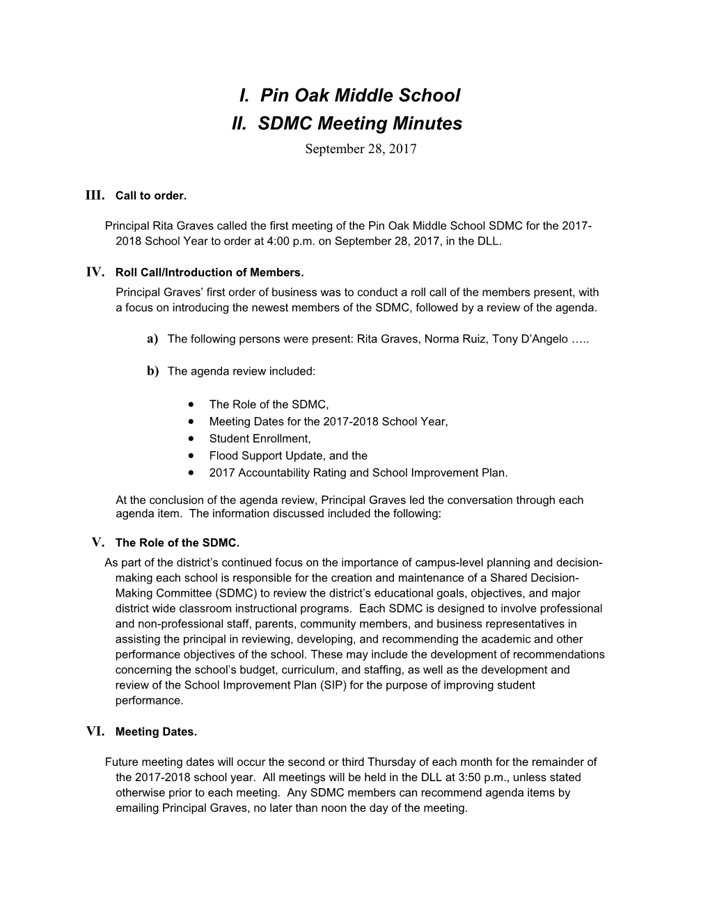 Formal Meeting Minutes s11
