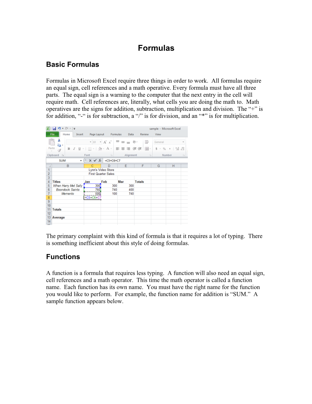 Basic Formulas