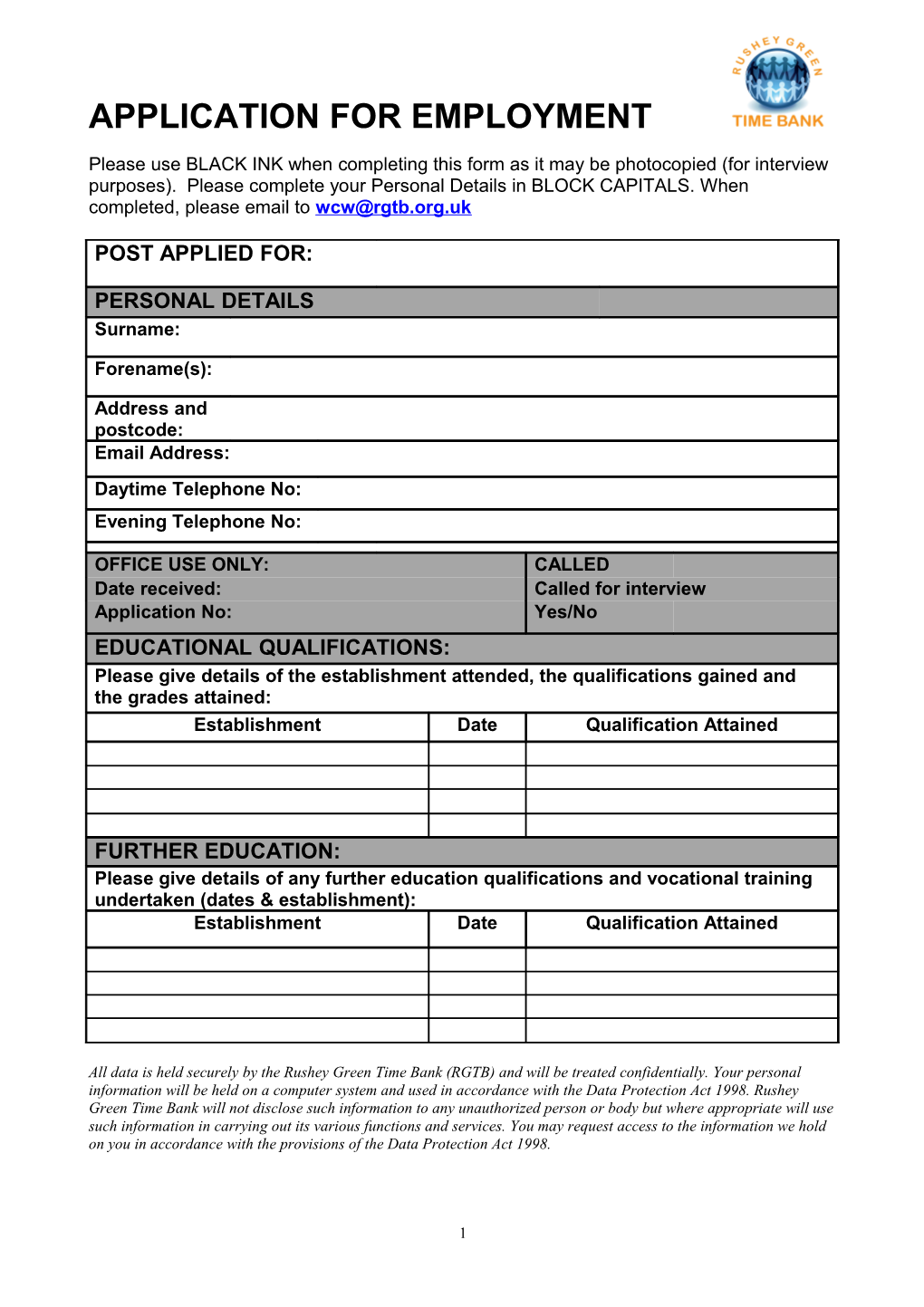 Application for Employment s55