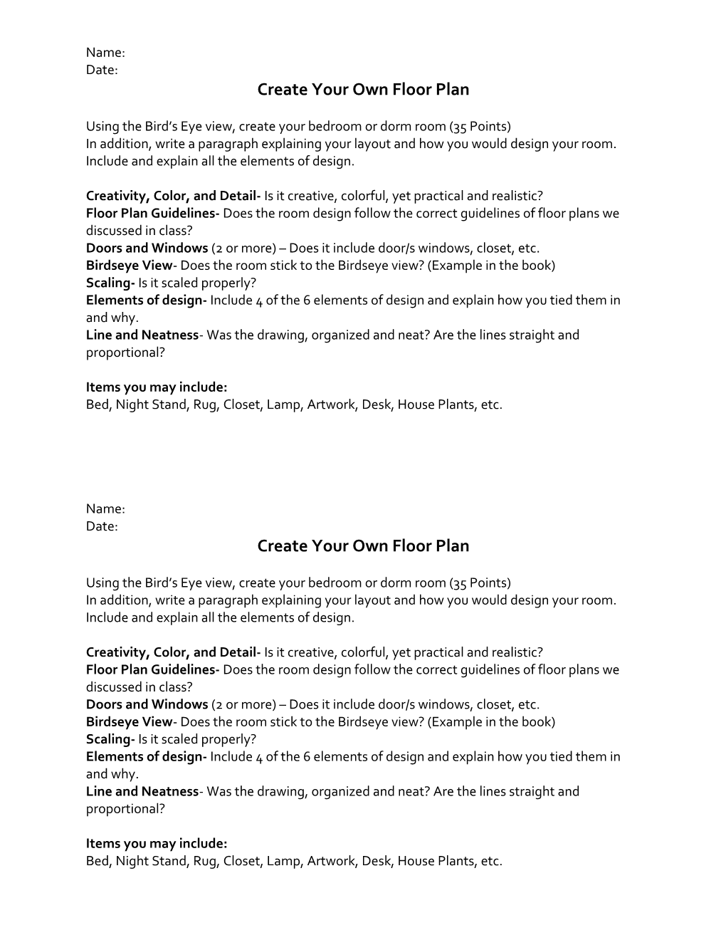 Create Your Own Floor Plan