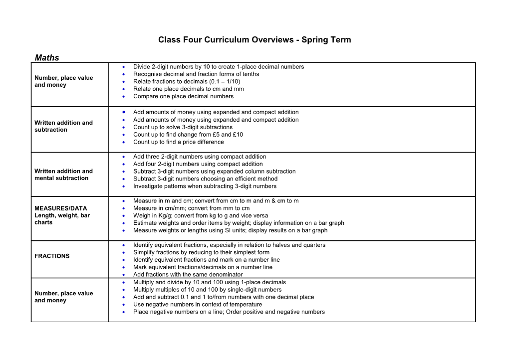 Curriculum Overviews - Autumn 2012