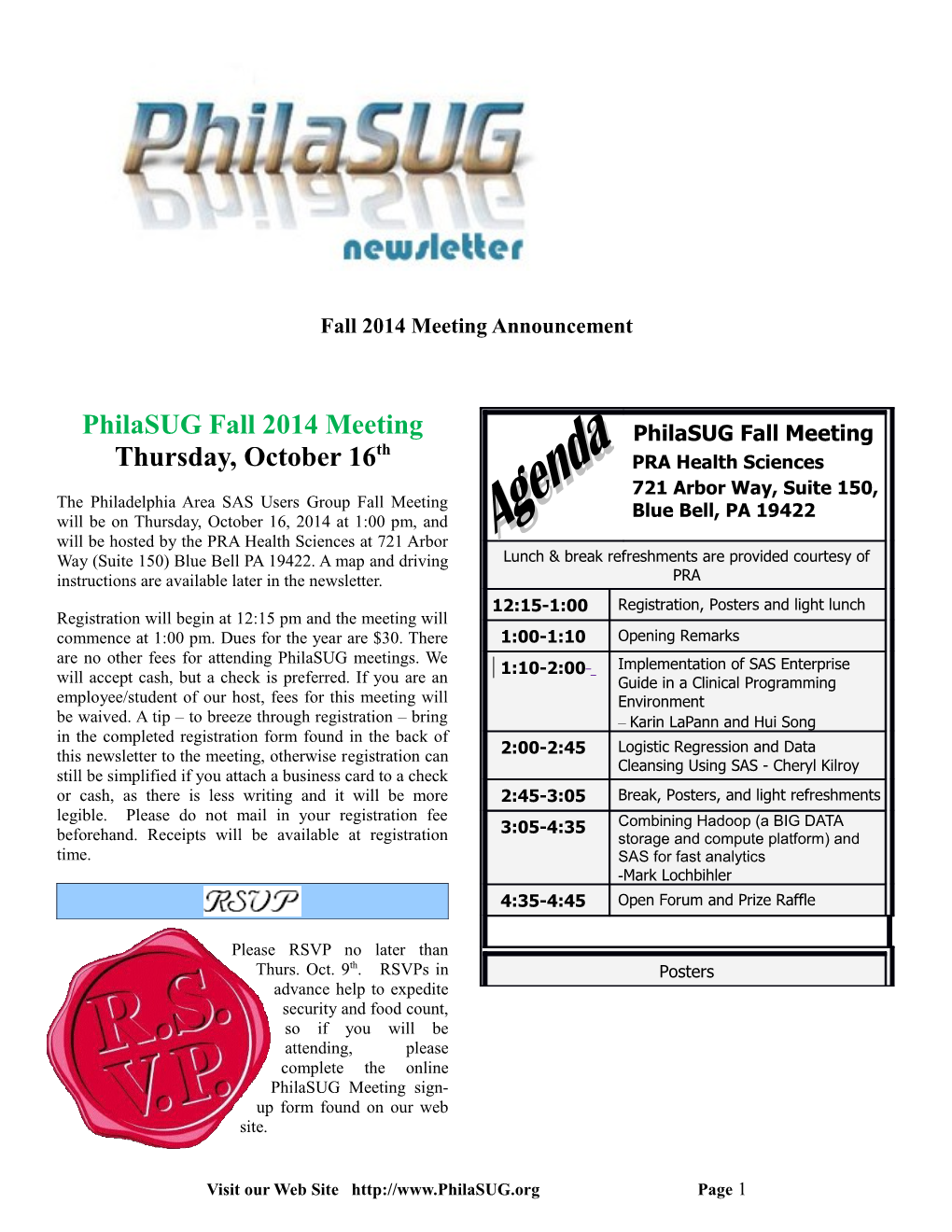 Philasug 2014 Spring Meeting Newsletter
