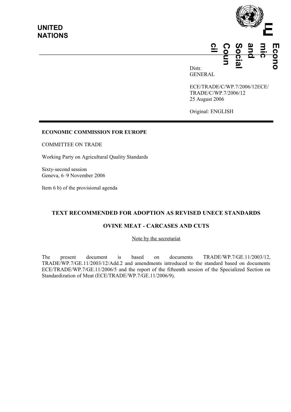 UNECE Agricultural Quality Standards