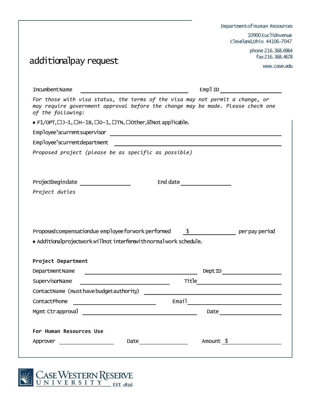 Additional Pay Request Procedure