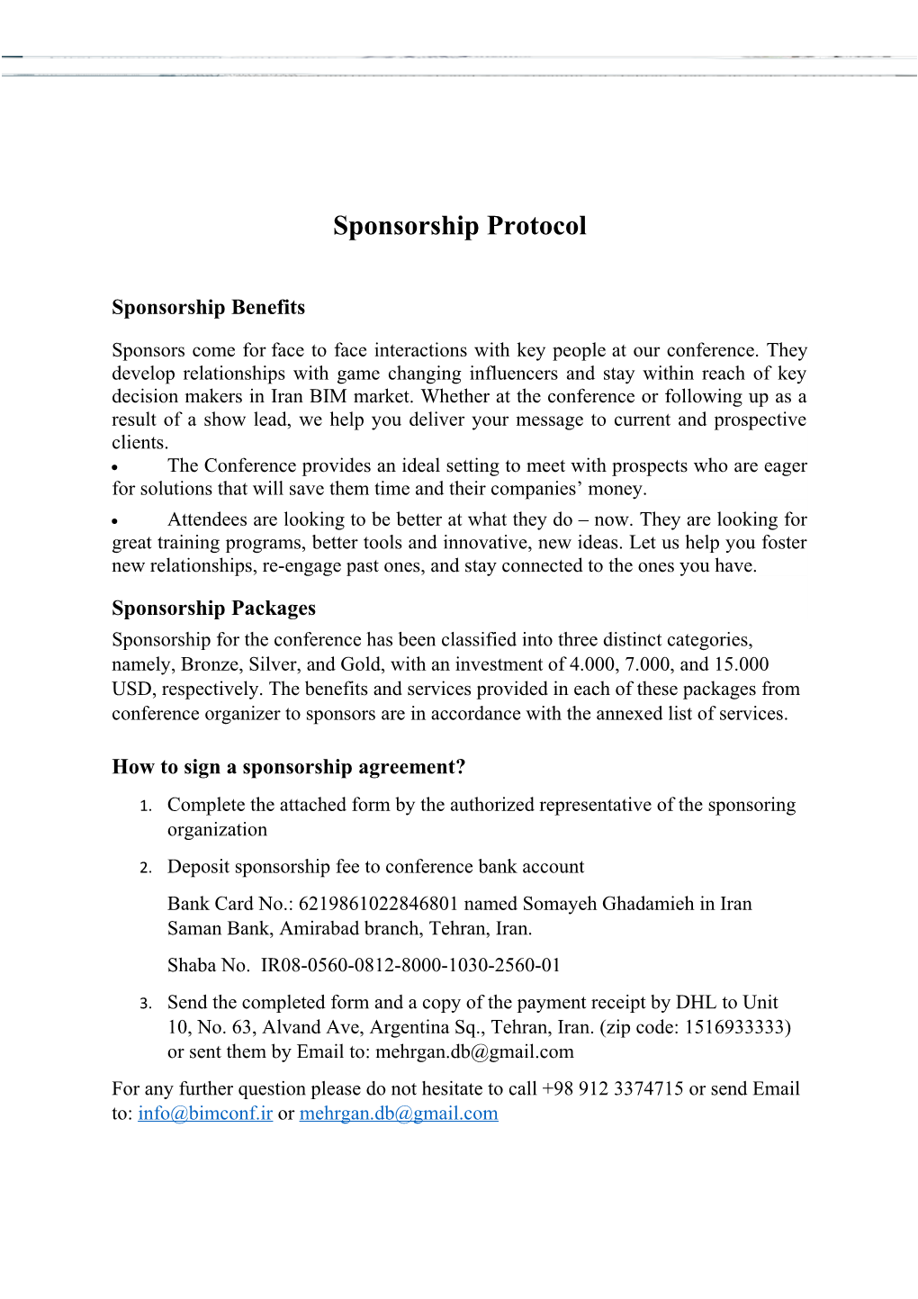 Sponsorship Protocol