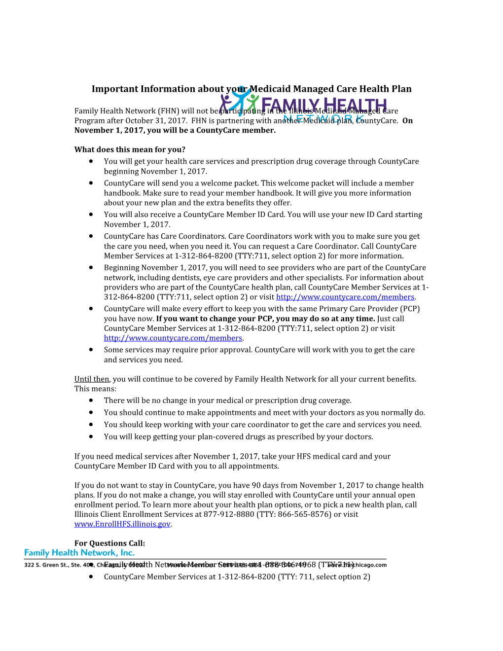 Important Information About Your Medicaid Managed Care Health Plan