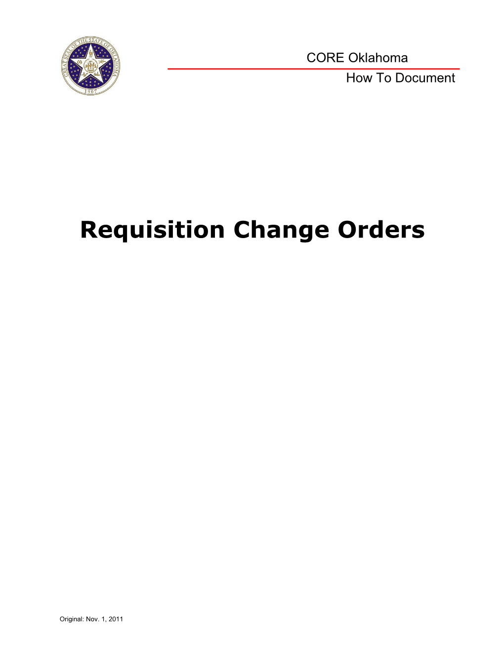 CORE How To: Requisition Change Orders