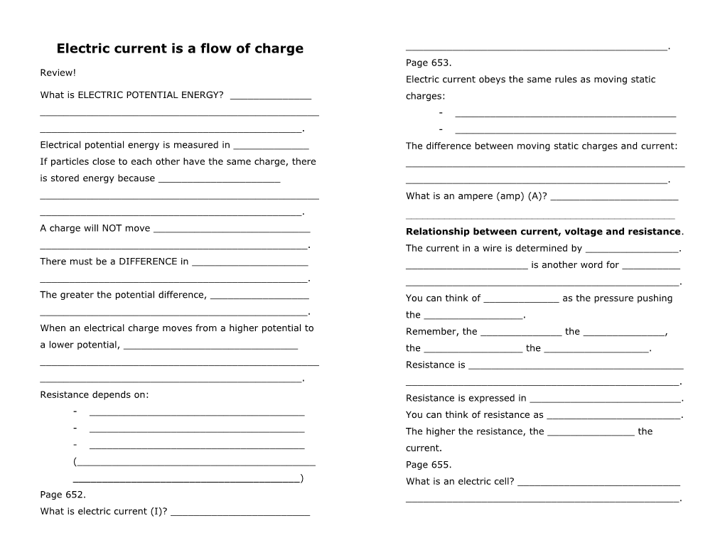 Electric Current Is a Flow of Charge