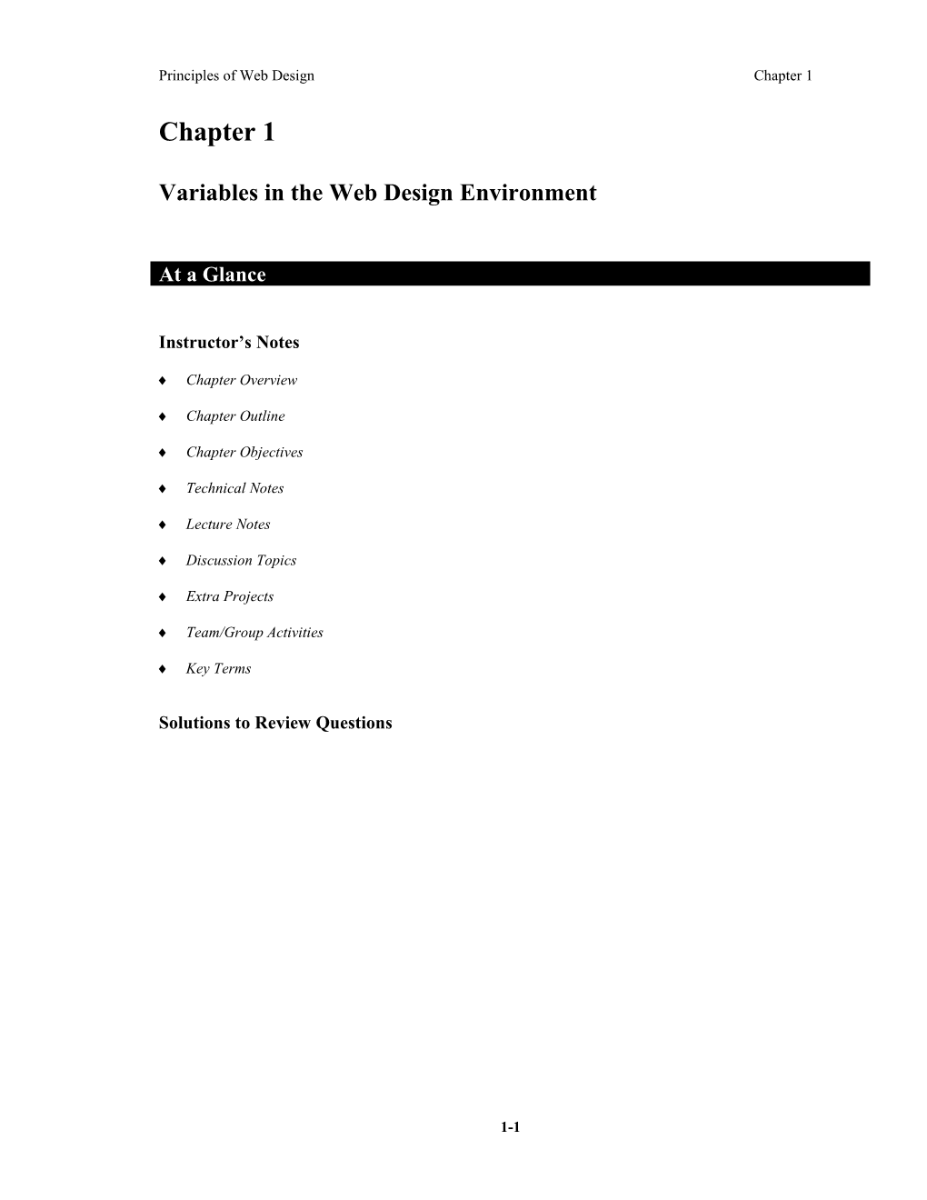 Variables in the Web Design Environment