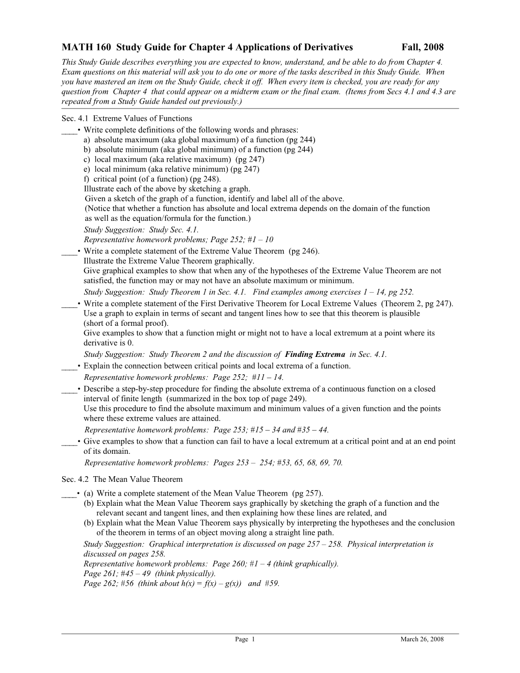 Chapter 4 Applications of Derivatives