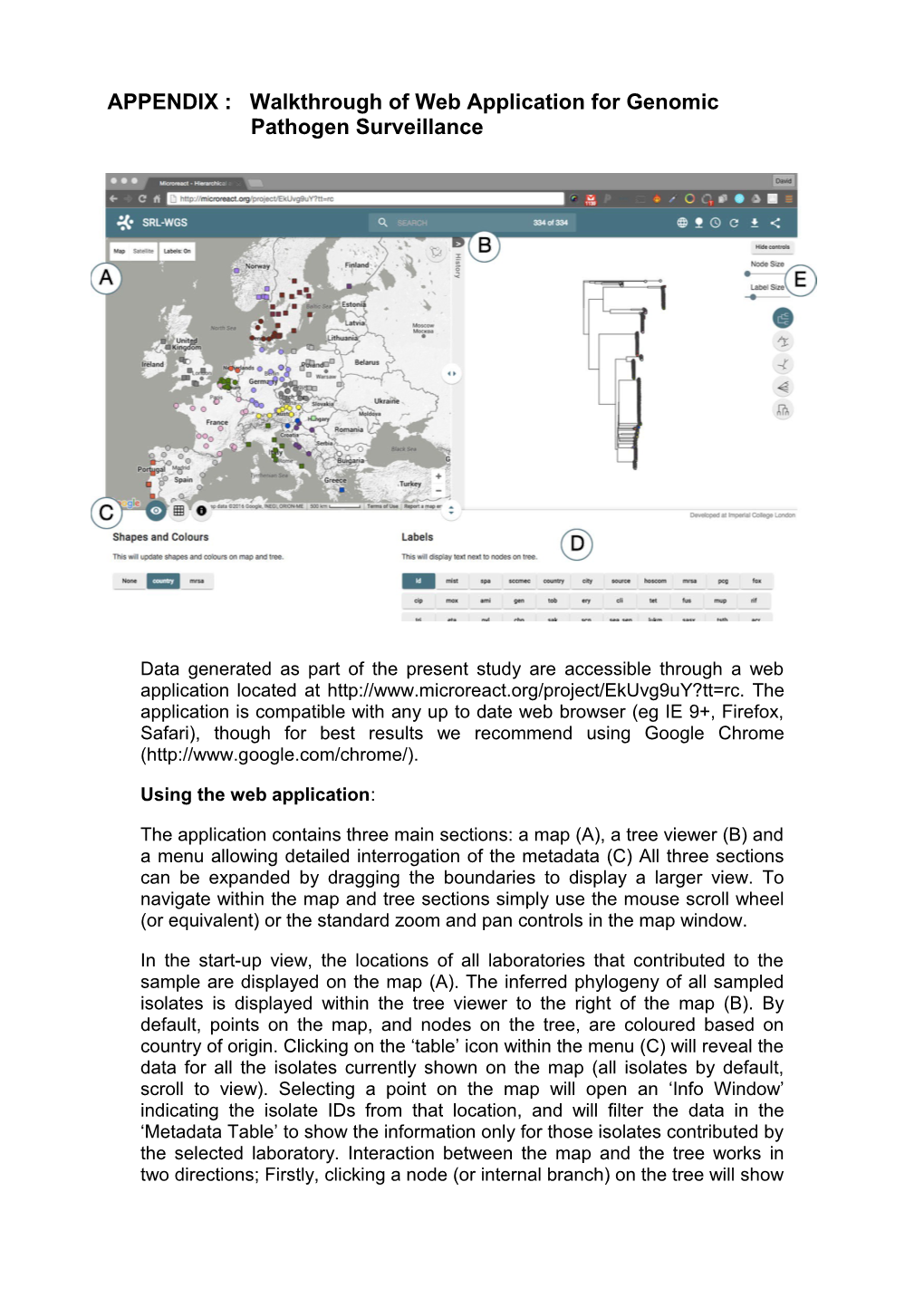 APPENDIX : Walkthrough of Web Application for Genomic Pathogen Surveillance