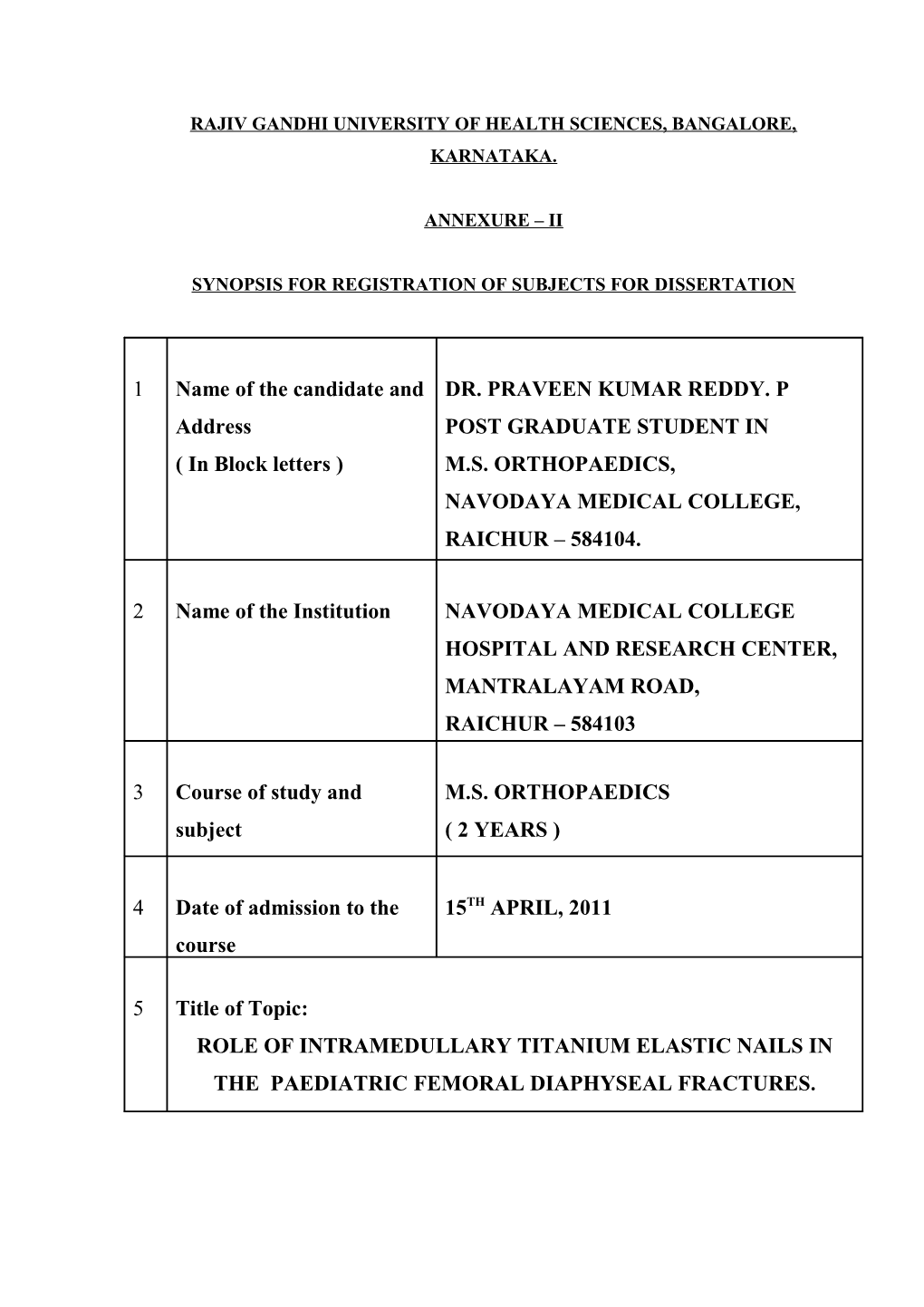 Rajiv Gandhi University of Health Sciences, Bangalore, Karnataka s9