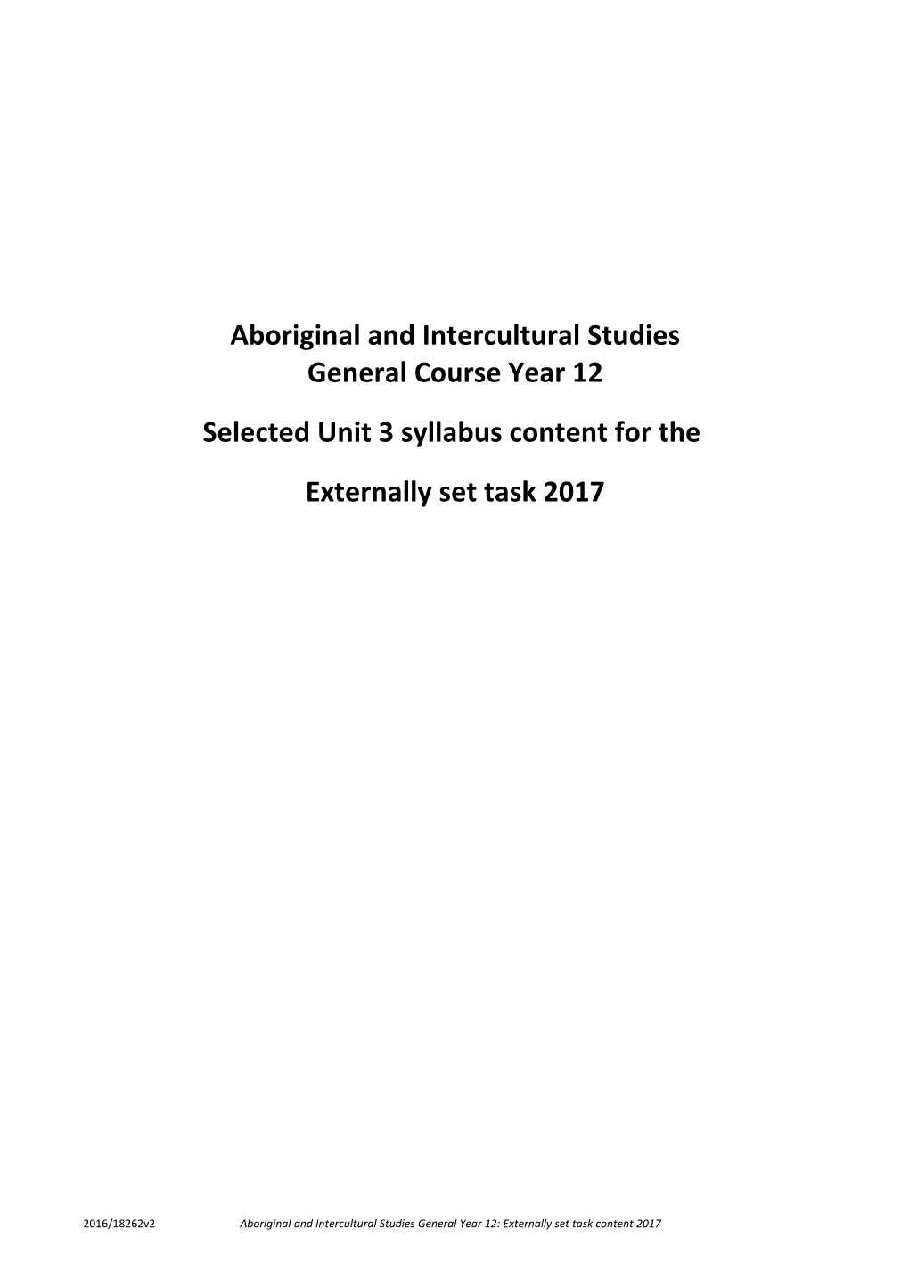Selected Unit 3 Syllabus Content for The