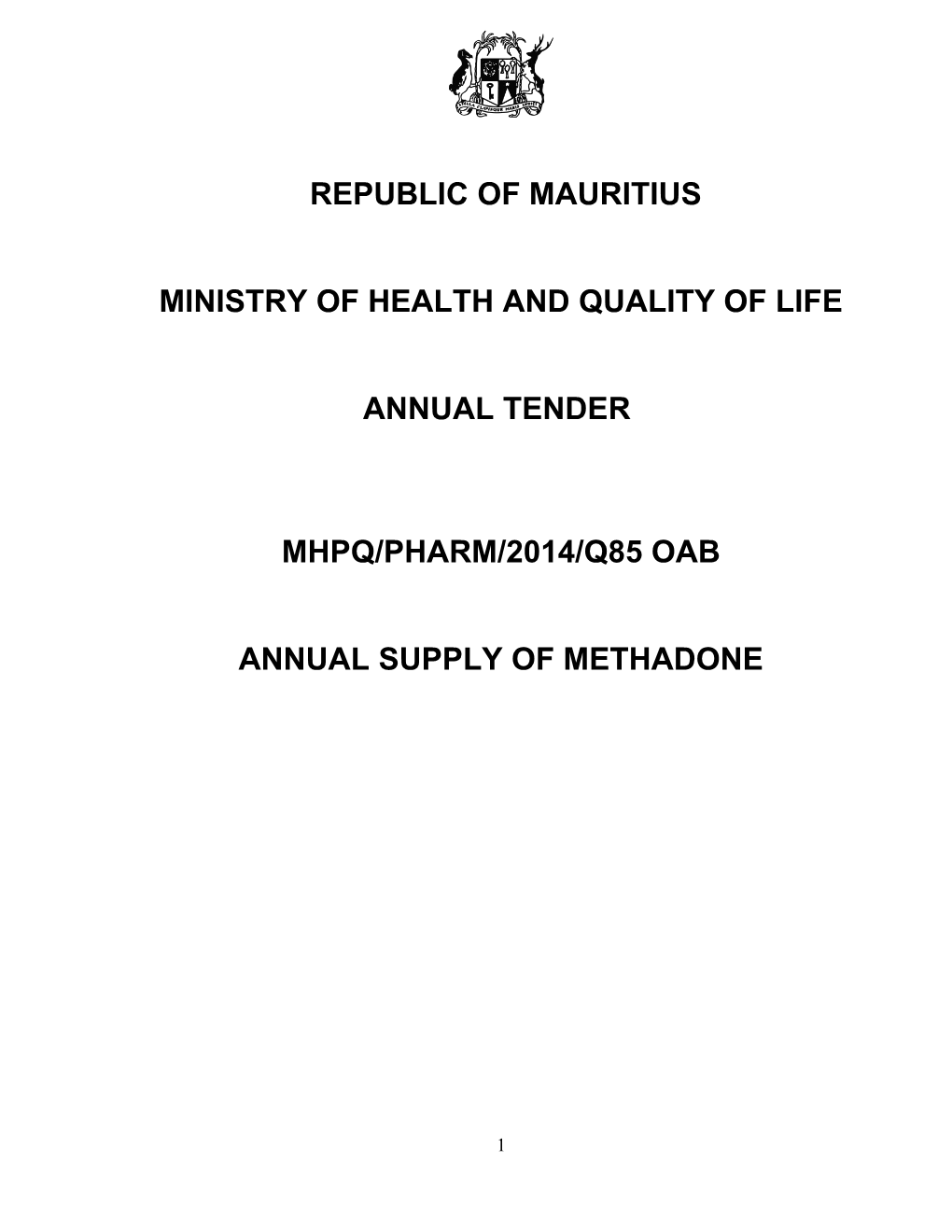 Annual Supply of Methadone