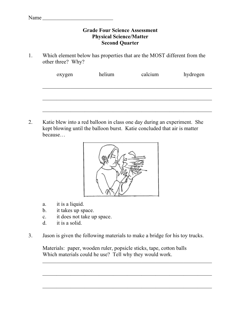 4Th Grade Science Indicators