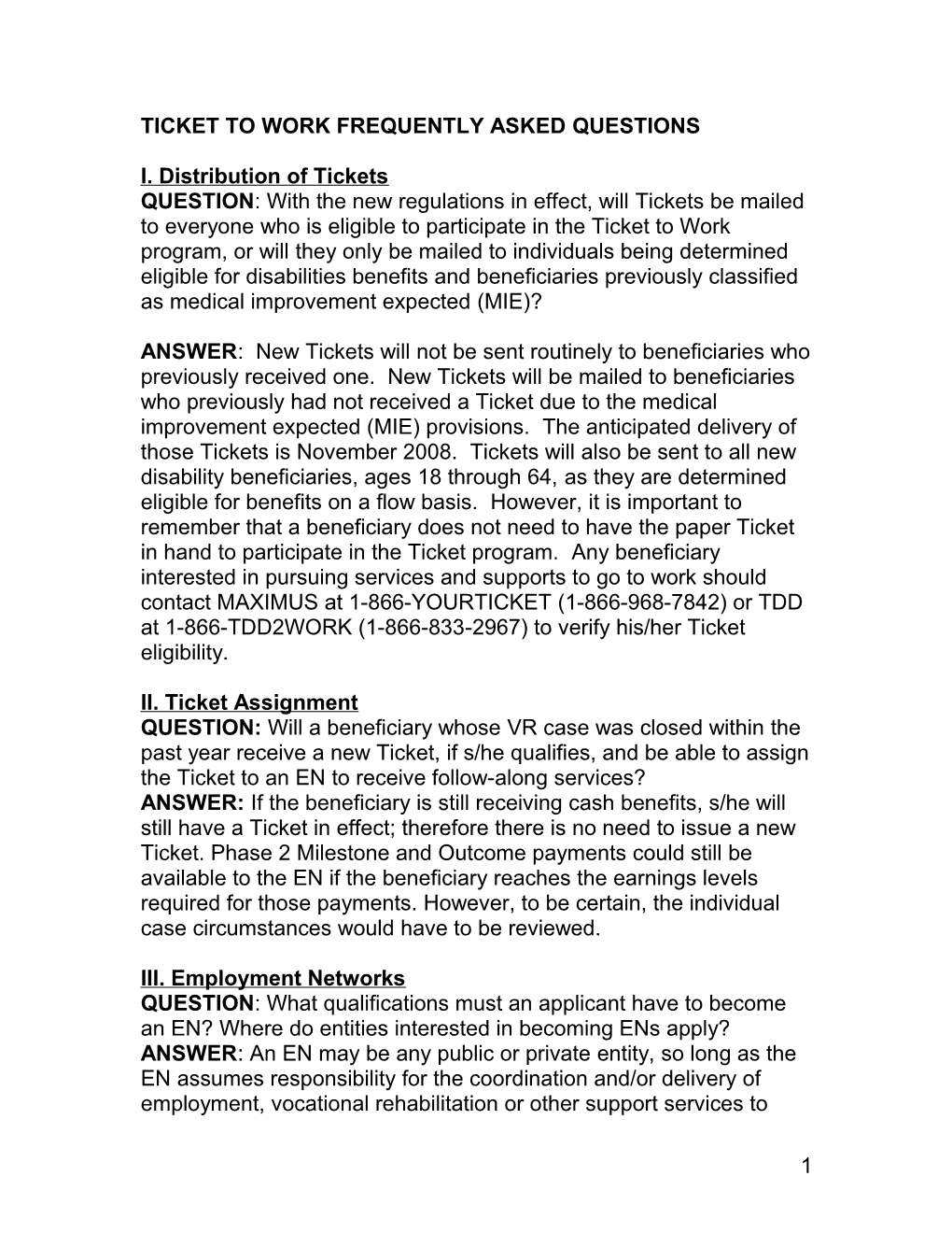 Distribution of Tickets